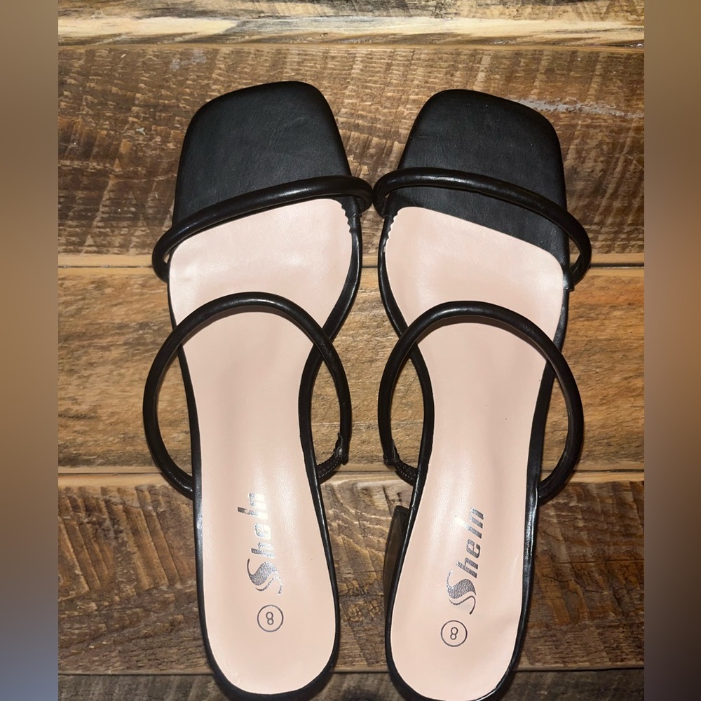 SHEIN Black Strappy Heels